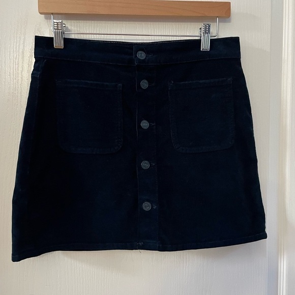 MOTHER Dresses & Skirts - Mother Denim corduroy button up mini skirt. Dark Navy Blue. Size 26